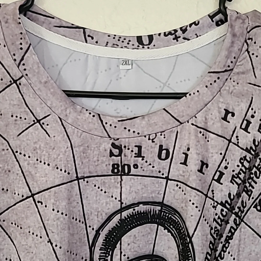 Nautical Voyage Anchor Script Mens Graphic T Shirt Dry Fit Grey Size 2XL - Picture 5 of 16